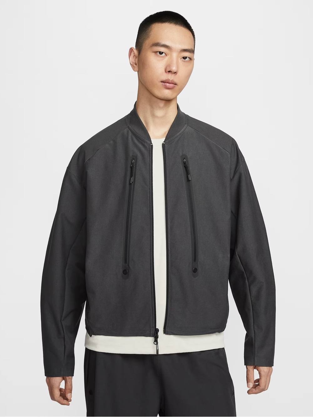 Nike Men's Charcoal Gray Bomber Jacket